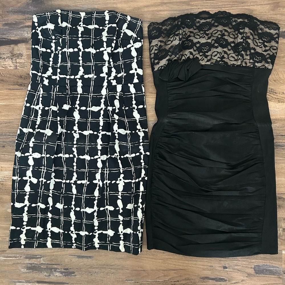 Express Black and White Strapless Dress Duo
